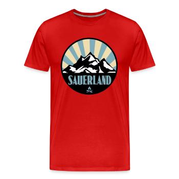 Sauerland - Männer Premium Bio T-Shirt - Rot - Vorne - Damien (186cm)