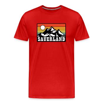 Sauerland - Männer Premium Bio T-Shirt - Rot - Vorne - Damien (186cm)