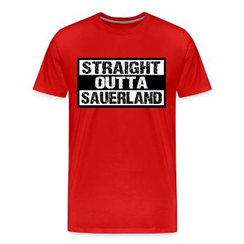 Sauerland - Männer Premium Bio T-Shirt - Rot - Vorne - Damien (186cm)