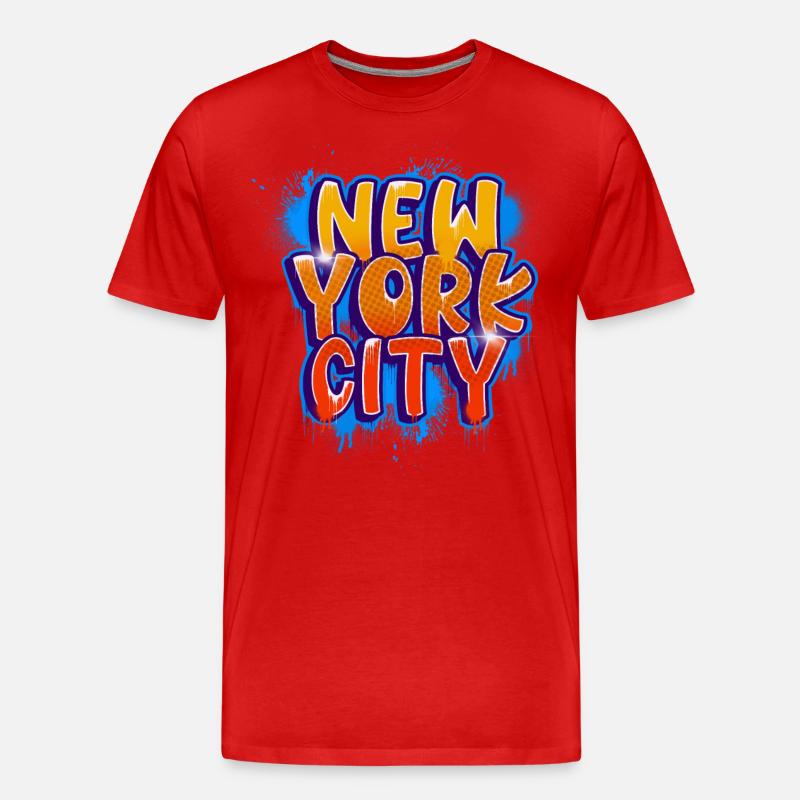 New York Graffiti - Männer Premium Bio T-Shirt - Rot