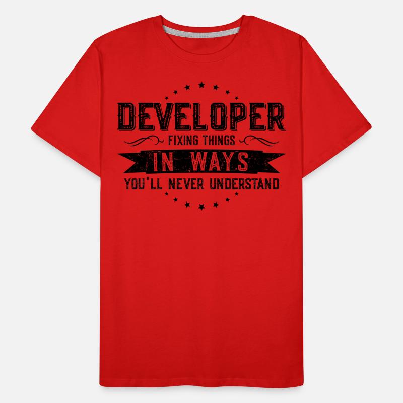 Developer Colleagues Gift Profession Saying Funny Men's Premium Organic T-Shirt