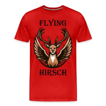 Flying Hirsch - Männer Premium Bio T-Shirt - Rot - Vorne - Damien (186cm)