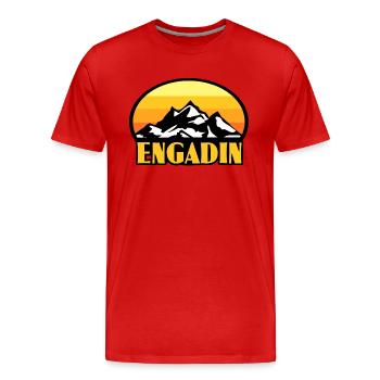 Engadin - Männer Premium Bio T-Shirt - Rot - Vorne - Damien (186cm)