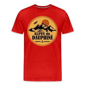 Alpes du Dauphine - T-shirt bio Premium Homme - rouge - Devant - Damien (186cm)