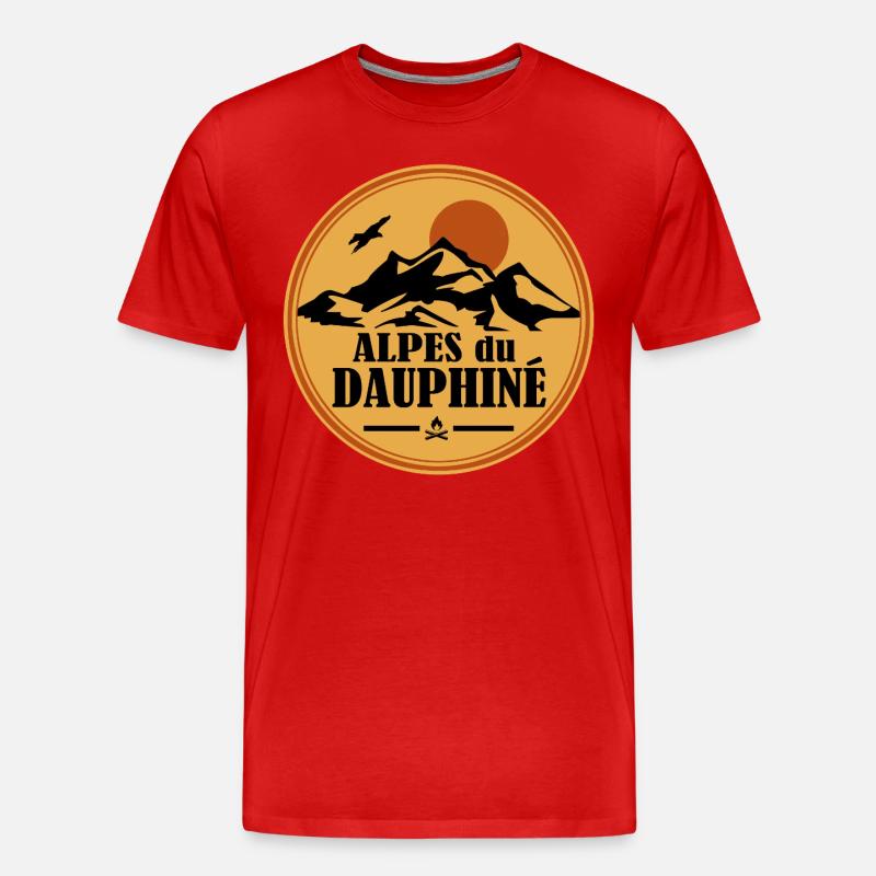 Alpes du Dauphine - Männer Premium Bio T-Shirt - Rot