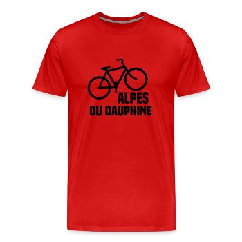Alpen Fahrrad - Männer Premium Bio T-Shirt - Rot - Vorne - Damien (186cm)