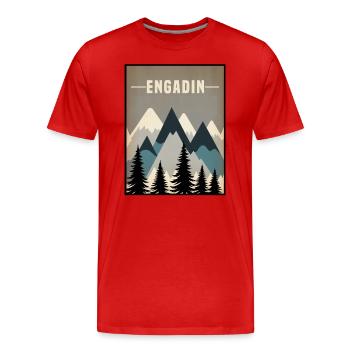 Engadin minimal - Männer Premium Bio T-Shirt - Rot - Vorne - Damien (186cm)