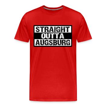 Augsburg - Männer Premium Bio T-Shirt - Rot - Vorne - Damien (186cm)