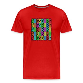 Augsburg - Männer Premium Bio T-Shirt - Rot - Vorne - Damien (186cm)