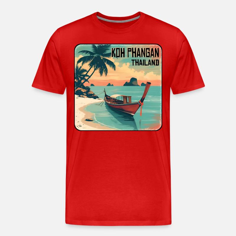 Koh Phangan, Thailand - Men's Premium Organic T-Shirt - red