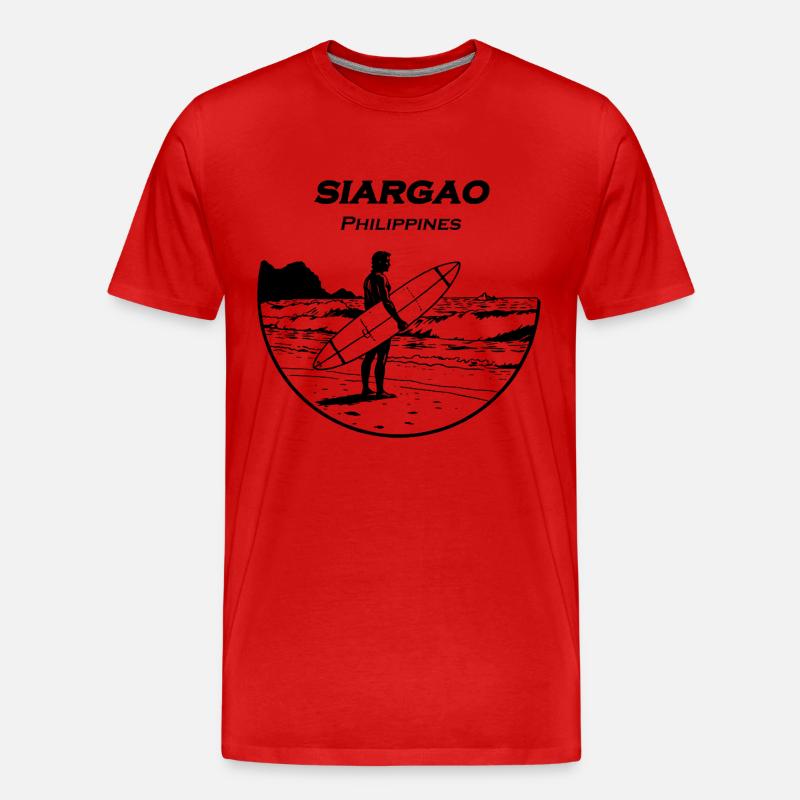 Siargao Surfer - Männer Premium Bio T-Shirt - Rot