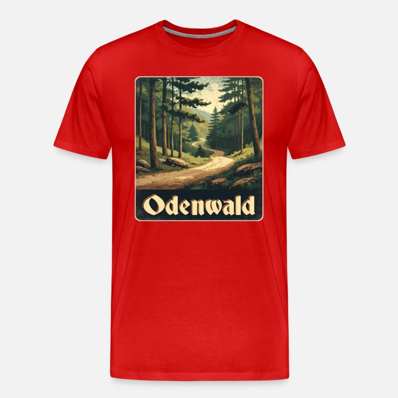 Odenwald - Männer Premium Bio T-Shirt - Rot
