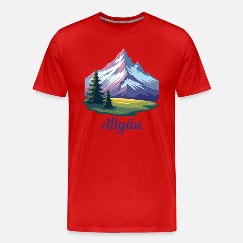 Allgäu bunt comic - Männer Premium Bio T-Shirt - Rot