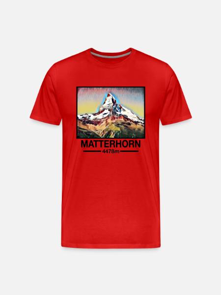 Matterhorn - Männer Premium Bio T-Shirt - Rot