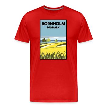 Bornholm Dänemark Landschaft Weizenfeld Meer - Männer Premium Bio T-Shirt - Rot - Vorne - Damien (186cm)