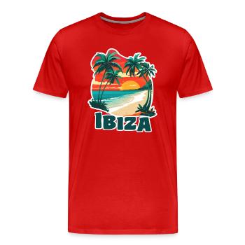 Ibiza - T-shirt bio Premium Homme - rouge - Devant - Damien (186cm)