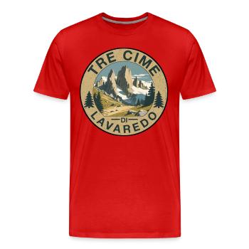 Rond Tri Cime - T-shirt bio Premium Homme - rouge - Devant - Damien (186cm)