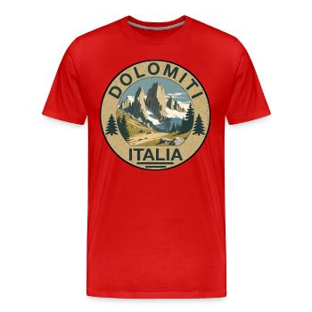 Dolomites rondes - T-shirt bio Premium Homme - rouge - Devant - Damien (186cm)