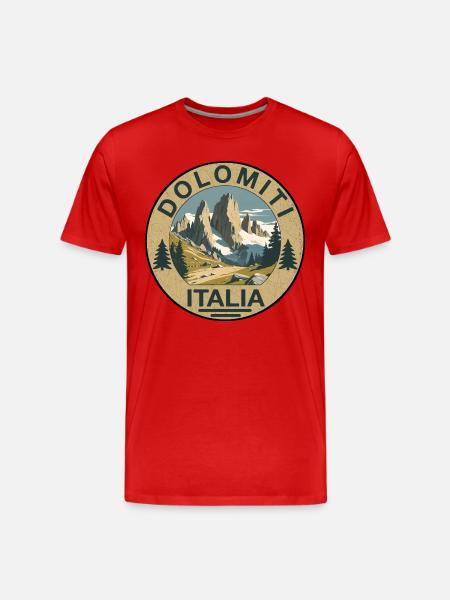 Dolomites round - Men's Premium Organic T-Shirt - red