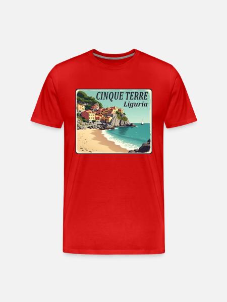 Cinque Terre - Men's Premium Organic T-Shirt - red