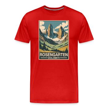 Rosengarten Dolomiten - Männer Premium Bio T-Shirt - Rot - Vorne - Damien (186cm)