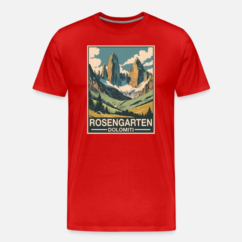 Rosengarten Dolomiten - Männer Premium Bio T-Shirt - Rot