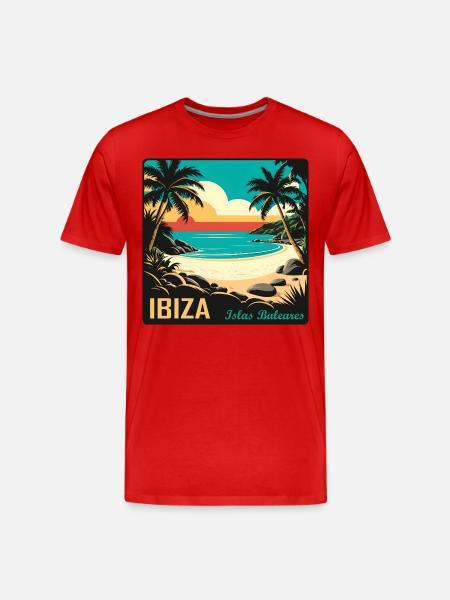 Ibiza Balearic Islands - Men's Premium Organic T-Shirt - red