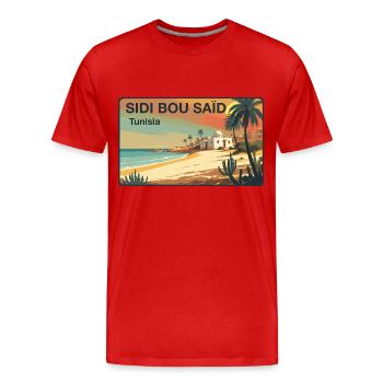 Sidi Bou Saïd - T-shirt bio Premium Homme - rouge - Devant - Damien (186cm)