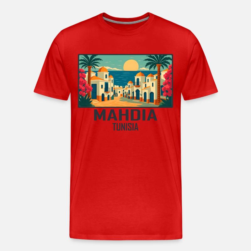 Mahdia Tunesien - Männer Premium Bio T-Shirt - Rot