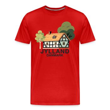 Juetland Fachwerkhaus mit baeumen - Männer Premium Bio T-Shirt - Rot - Vorne - Damien (186cm)