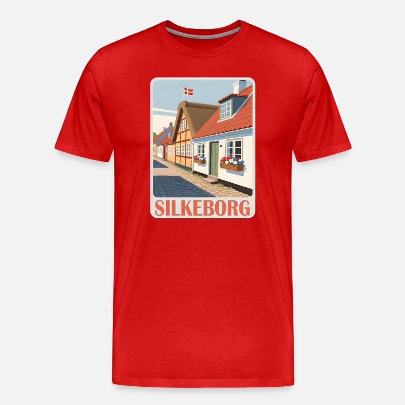 Silkeborg Dänemark - Männer Premium Bio T-Shirt - Rot