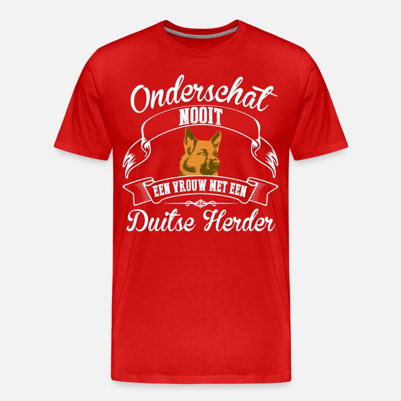 Duitse Herder - Männer Premium Bio T-Shirt - Rot
