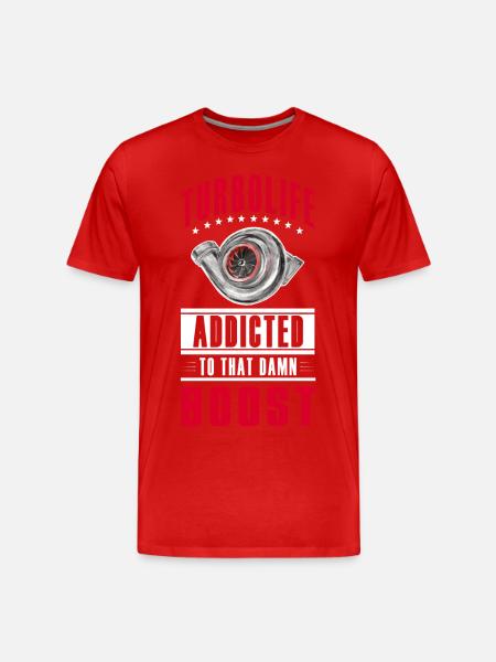 TURBO LIFE - Boost addicted - clean version - Men's Premium Organic T-Shirt - red