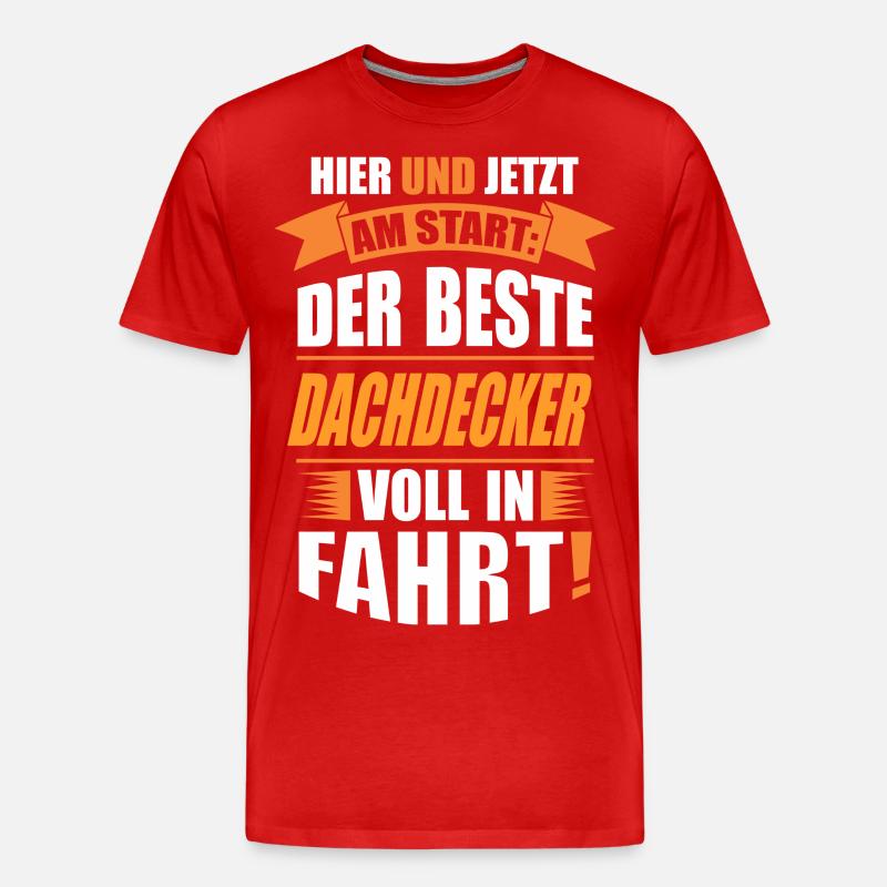 DACHDECKER - Männer Premium Bio T-Shirt - Rot