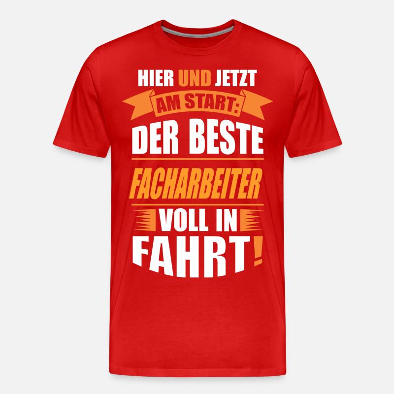 FACHARBEITER - Männer Premium Bio T-Shirt - Rot