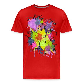 splatter heads - Männer Premium Bio T-Shirt - Rot - Vorne - Damien (186cm)