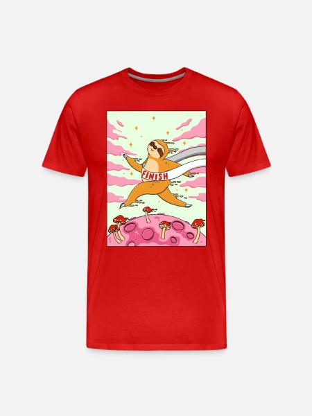 Sloth Lucid Dream - Men's Premium Organic T-Shirt - red