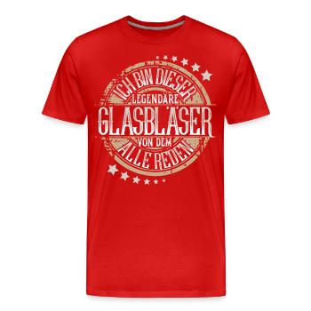 Glasbläser - Männer Premium Bio T-Shirt - Rot - Vorne - Damien (186cm)