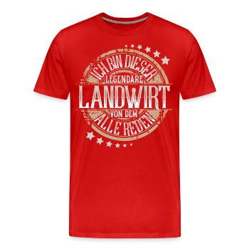 Landwirt - Männer Premium Bio T-Shirt - Rot - Vorne - Damien (186cm)