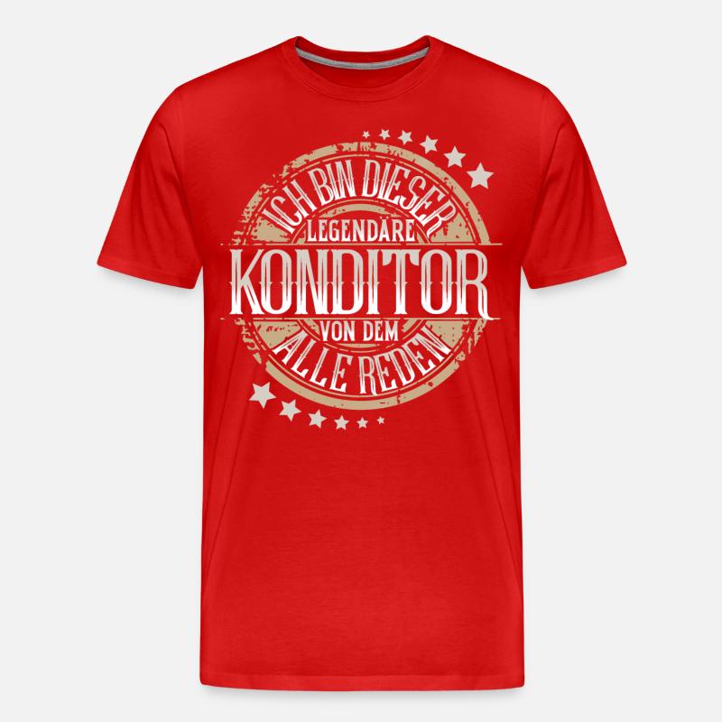 Konditor - Männer Premium Bio T-Shirt - Rot