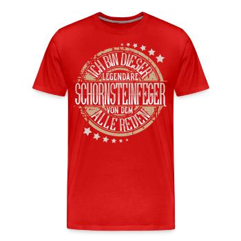 Schornsteinfeger - Männer Premium Bio T-Shirt - Rot - Vorne - Damien (186cm)