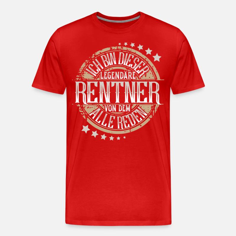 Rentner - Männer Premium Bio T-Shirt - Rot
