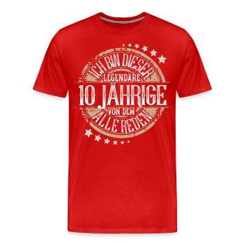 10. Geburtstag Ich Bin Dieser Legendäre 10 Jährige - Männer Premium Bio T-Shirt - Rot - Vorne - Damien (186cm)