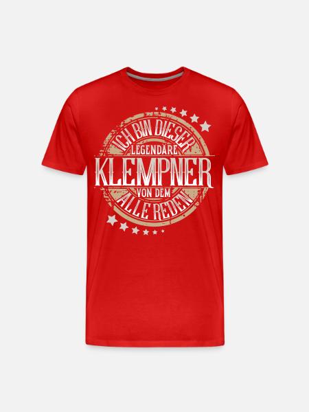 Klempner - Männer Premium Bio T-Shirt - Rot