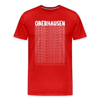 Oberhausen Germany City Font Skyline - Men's Premium Organic T-Shirt - red - Front - Damien (186cm)