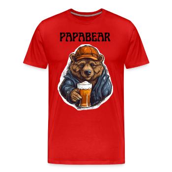Papa Bear fier Papa papa fier papa - T-shirt bio Premium Homme - rouge - Devant - Damien (186cm)