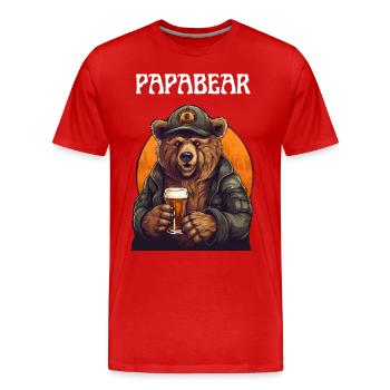 Papa Bear fier Papa papa fier papa - T-shirt bio Premium Homme - rouge - Devant - Damien (186cm)
