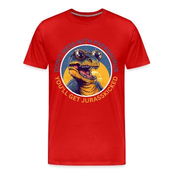 Papasaurus Dinosaur Kids Dinos Cadeau - T-shirt bio Premium Homme - rouge - Devant - Damien (186cm)