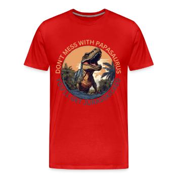 Papasaurus Dinosaur Kids Dinos Cadeau - T-shirt bio Premium Homme - rouge - Devant - Damien (186cm)