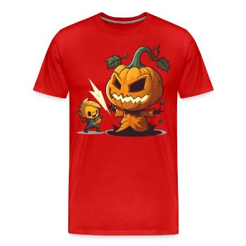 Pumpkin Carving Pro - Men's Premium Organic T-Shirt - red - Front - Damien (186cm)